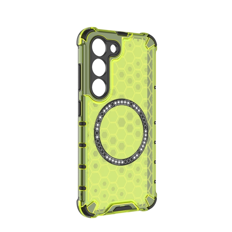 For Samsung Galaxy S23 5G Honeycomb Magnetic Ring Shockproof Phone Case