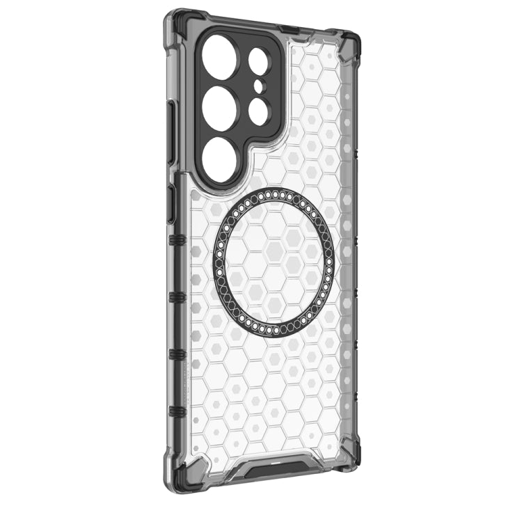 For Samsung Galaxy S23 Ultra 5G Honeycomb Magnetic Ring Shockproof Phone Case