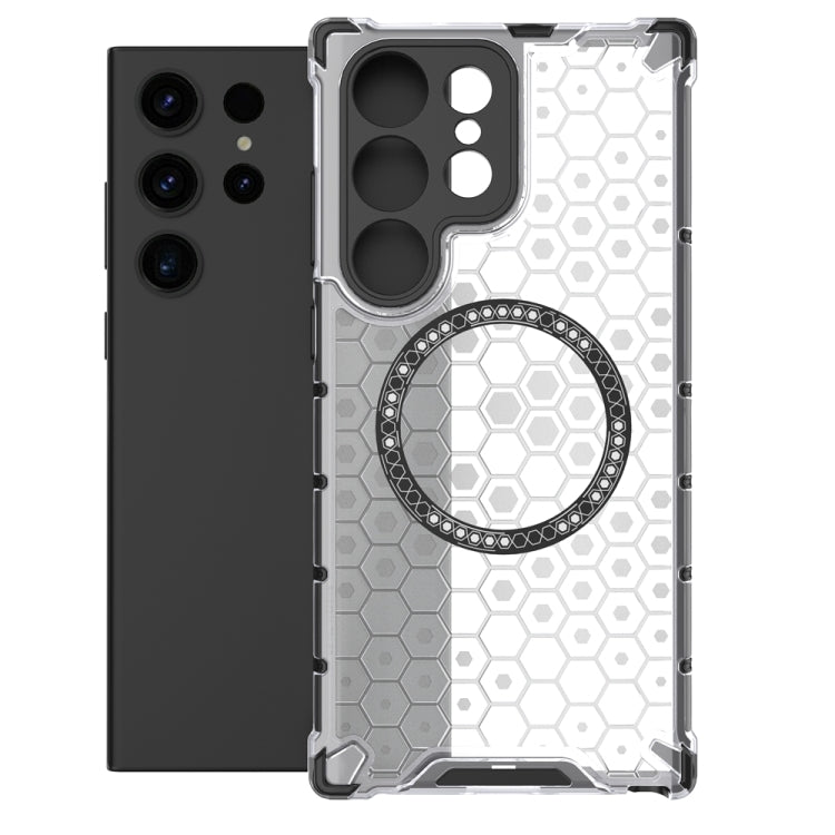 For Samsung Galaxy S23 Ultra 5G Honeycomb Magnetic Ring Shockproof Phone Case