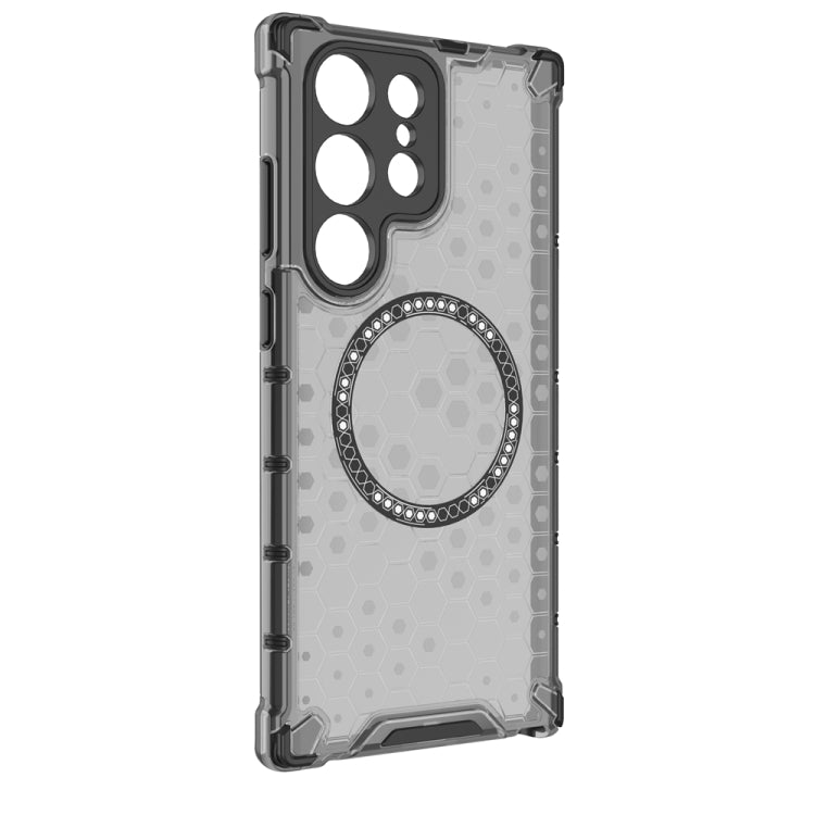 For Samsung Galaxy S23 Ultra 5G Honeycomb Magnetic Ring Shockproof Phone Case