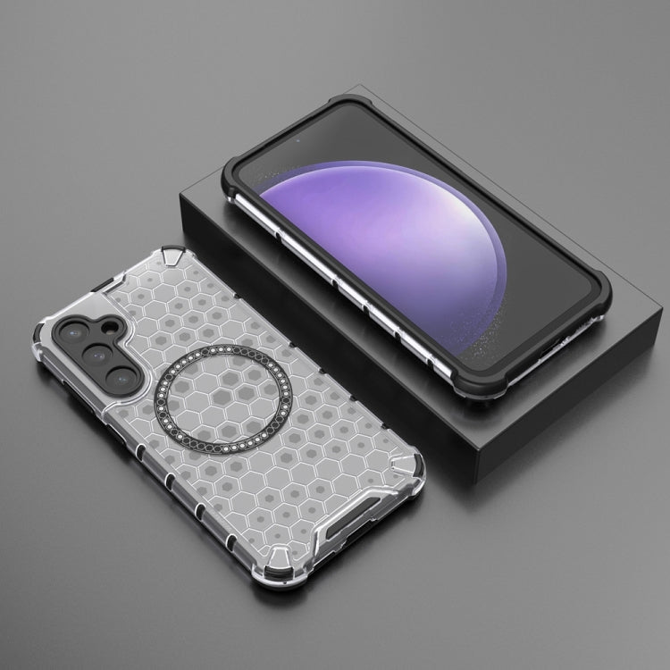 For Samsung Galaxy S23 FE 5G Honeycomb Magnetic Ring Shockproof Phone Case