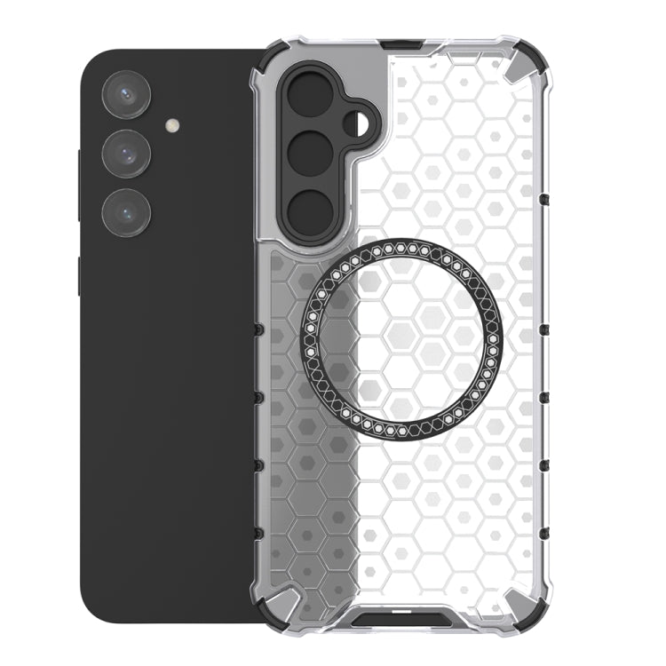 For Samsung Galaxy S23 FE 5G Honeycomb Magnetic Ring Shockproof Phone Case