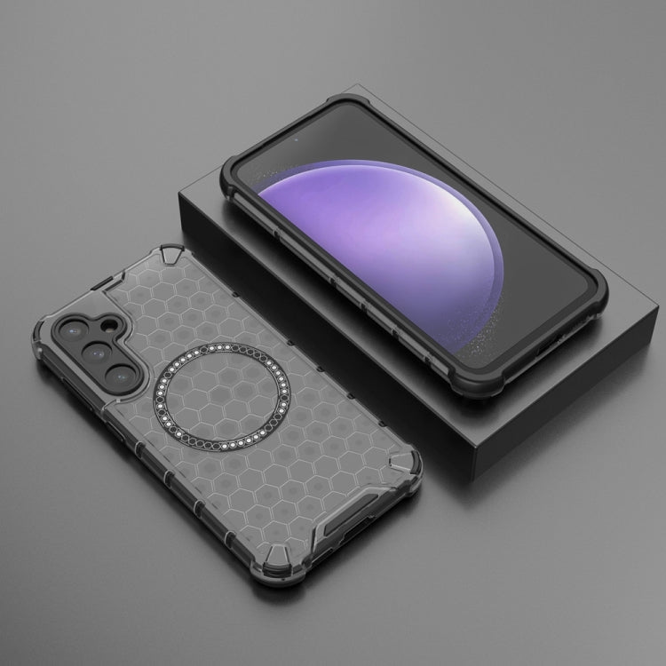 For Samsung Galaxy S23 FE 5G Honeycomb Magnetic Ring Shockproof Phone Case