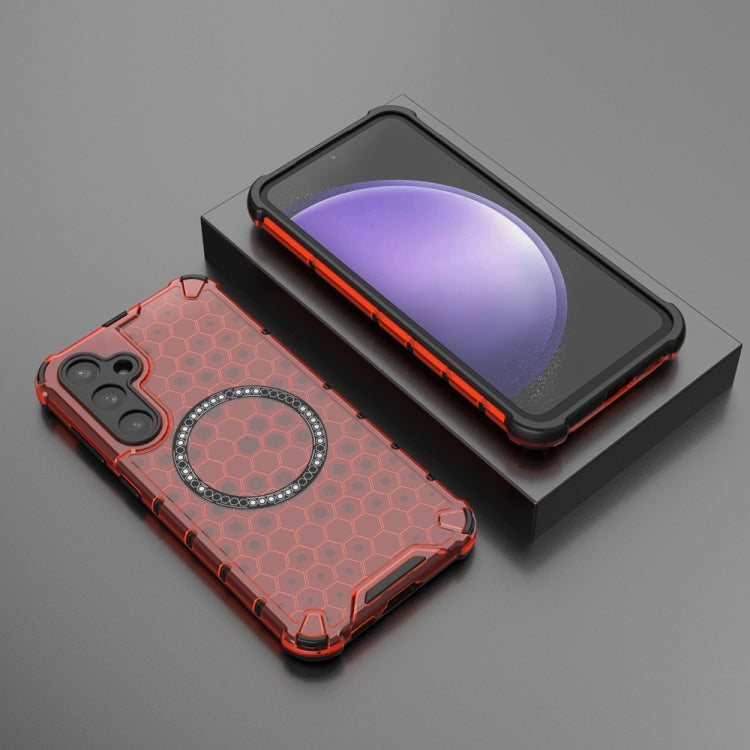 For Samsung Galaxy S23 FE 5G Honeycomb Magnetic Ring Shockproof Phone Case