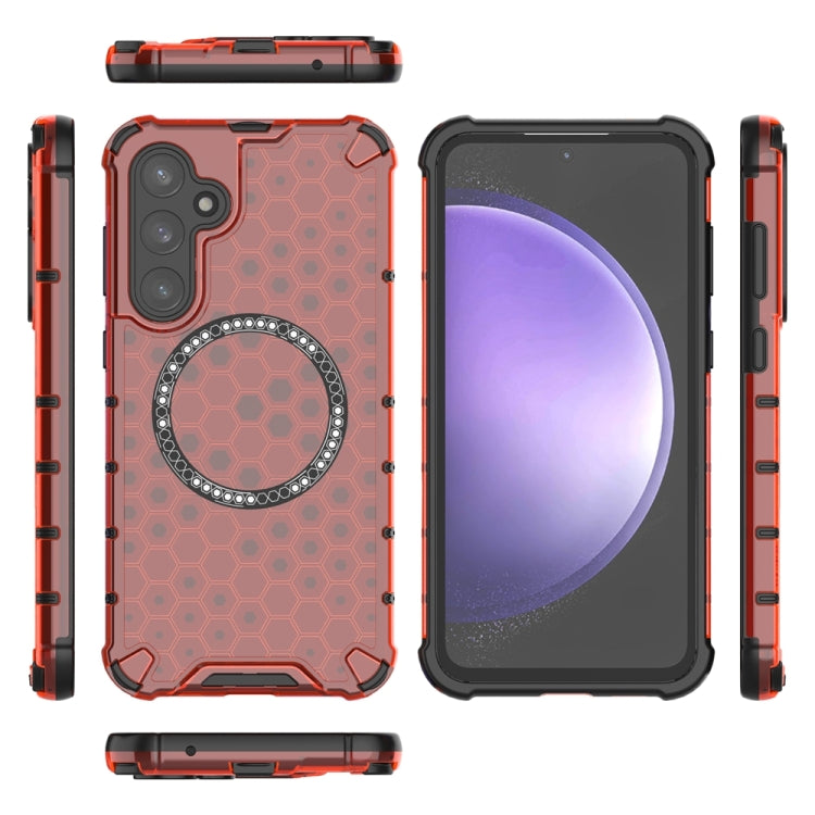 For Samsung Galaxy S23 FE 5G Honeycomb Magnetic Ring Shockproof Phone Case