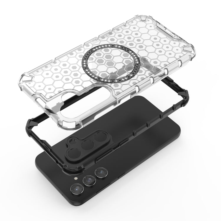 For Samsung Galaxy S23 FE 5G Honeycomb Magnetic Ring Shockproof Phone Case