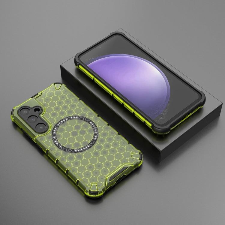 For Samsung Galaxy S23 FE 5G Honeycomb Magnetic Ring Shockproof Phone Case