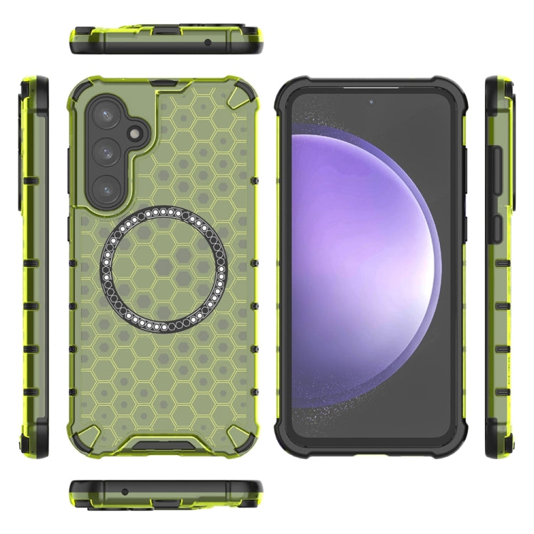 For Samsung Galaxy S23 FE 5G Honeycomb Magnetic Ring Shockproof Phone Case