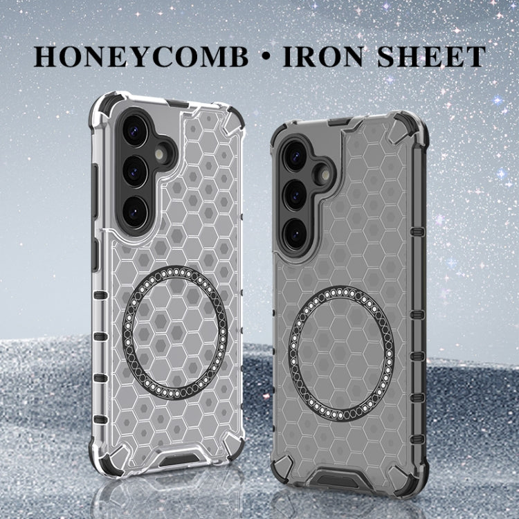 For Samsung Galaxy S25 Ultra 5G Honeycomb Magnetic Ring Shockproof Phone Case