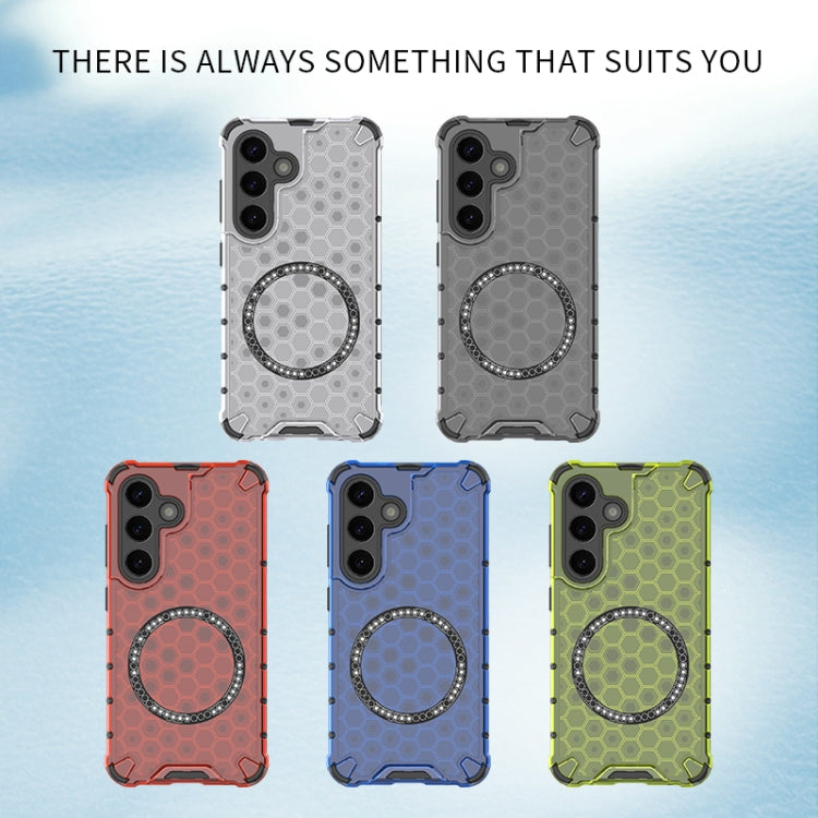 For Samsung Galaxy S25 Ultra 5G Honeycomb Magnetic Ring Shockproof Phone Case