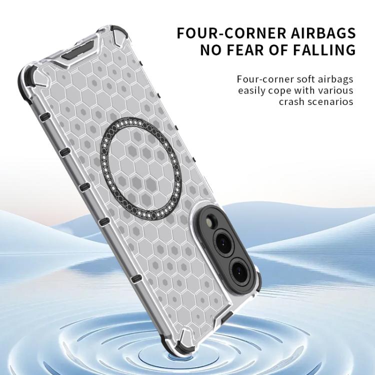 For Samsung Galaxy S25 Edge 5G Honeycomb Magnetic Ring Shockproof Phone Case