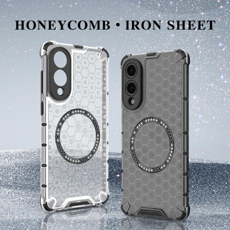 For Samsung Galaxy S25 Edge 5G Honeycomb Magnetic Ring Shockproof Phone Case