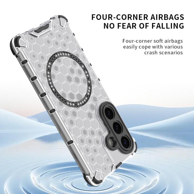 For Samsung Galaxy S26 5G Honeycomb Magnetic Ring Shockproof Phone Case