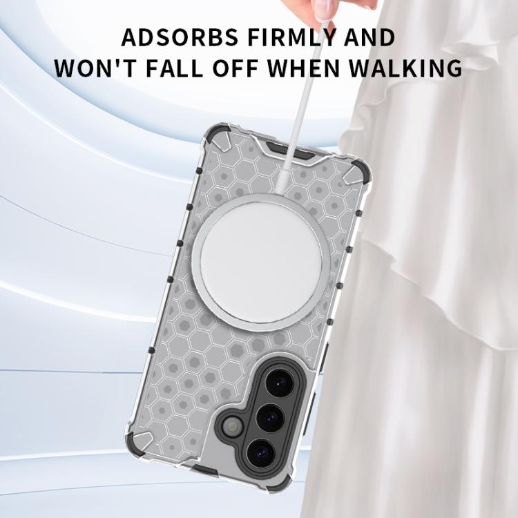 For Samsung Galaxy S26 5G Honeycomb Magnetic Ring Shockproof Phone Case