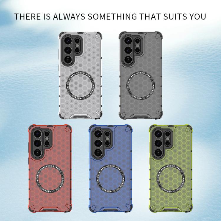 For Samsung Galaxy S26 Ultra 5G Honeycomb Magnetic Ring Shockproof Phone Case