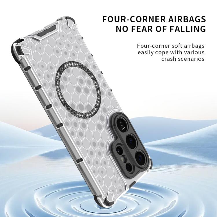 For Samsung Galaxy S26 Ultra 5G Honeycomb Magnetic Ring Shockproof Phone Case