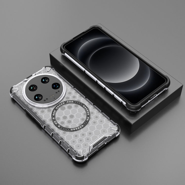 For Xiaomi 14 Ultra Honeycomb Magnetic Ring Shockproof Phone Case