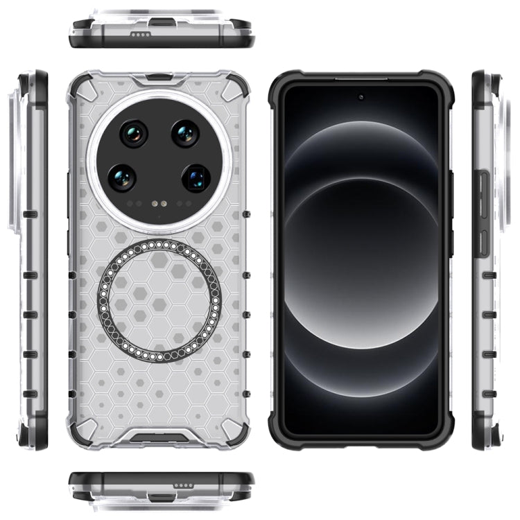 For Xiaomi 14 Ultra Honeycomb Magnetic Ring Shockproof Phone Case