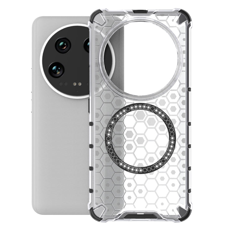 For Xiaomi 14 Ultra Honeycomb Magnetic Ring Shockproof Phone Case