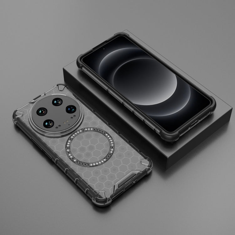 For Xiaomi 14 Ultra Honeycomb Magnetic Ring Shockproof Phone Case