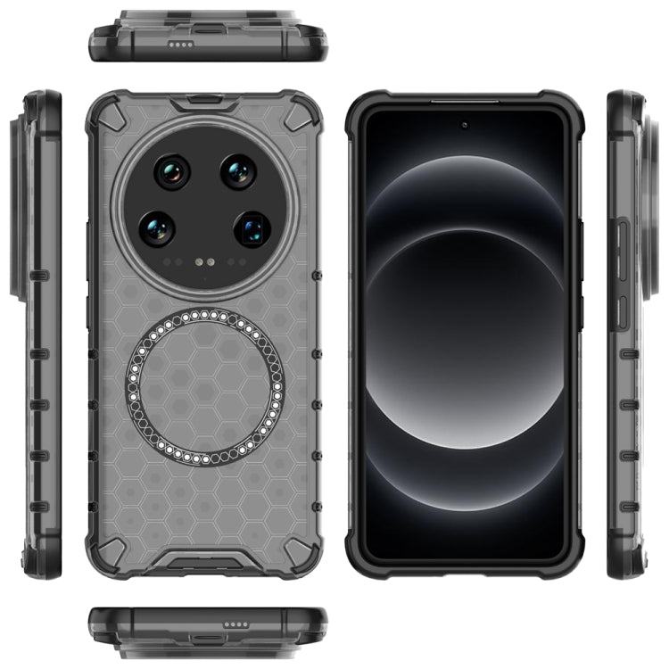 For Xiaomi 14 Ultra Honeycomb Magnetic Ring Shockproof Phone Case