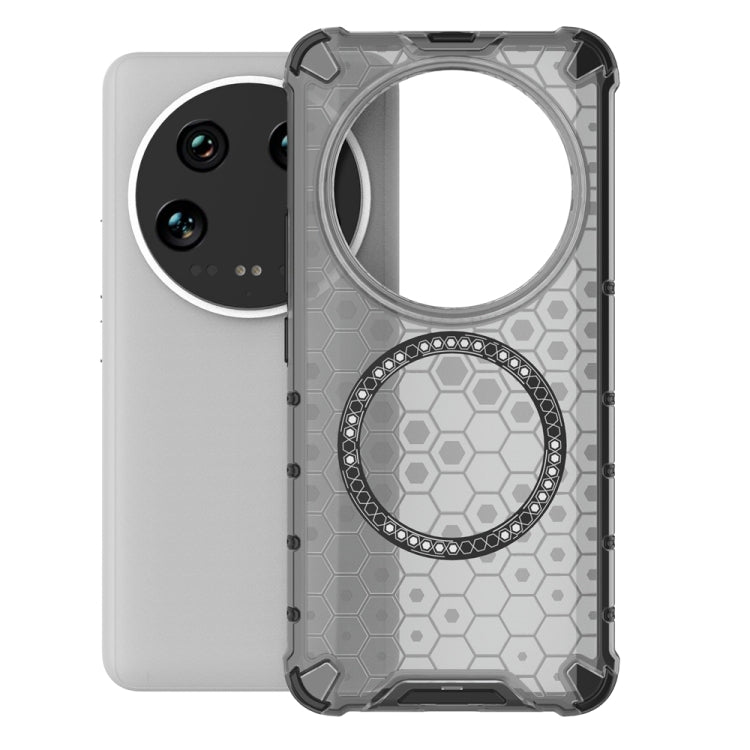 For Xiaomi 14 Ultra Honeycomb Magnetic Ring Shockproof Phone Case