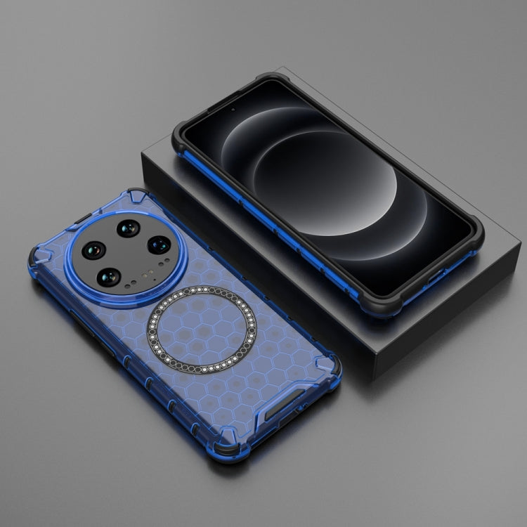 For Xiaomi 14 Ultra Honeycomb Magnetic Ring Shockproof Phone Case