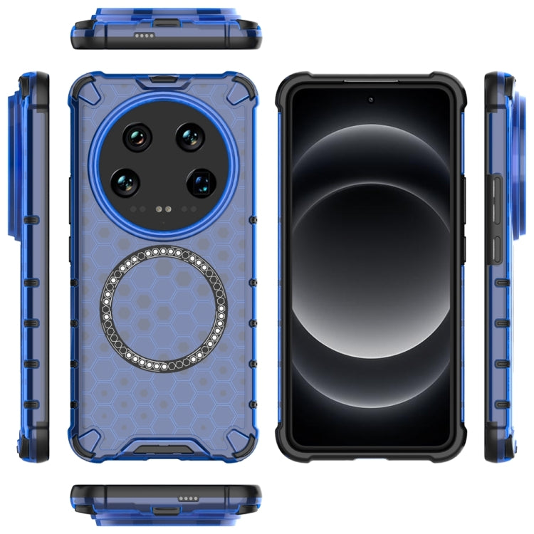 For Xiaomi 14 Ultra Honeycomb Magnetic Ring Shockproof Phone Case