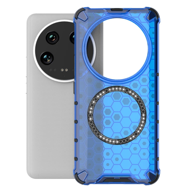 For Xiaomi 14 Ultra Honeycomb Magnetic Ring Shockproof Phone Case