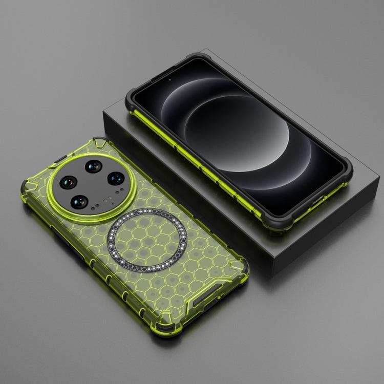 For Xiaomi 14 Ultra Honeycomb Magnetic Ring Shockproof Phone Case