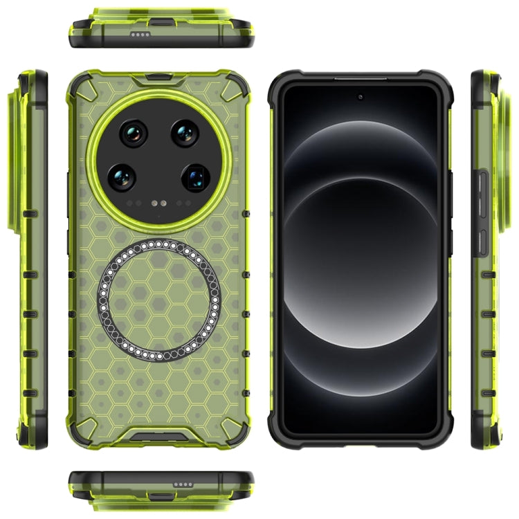For Xiaomi 14 Ultra Honeycomb Magnetic Ring Shockproof Phone Case