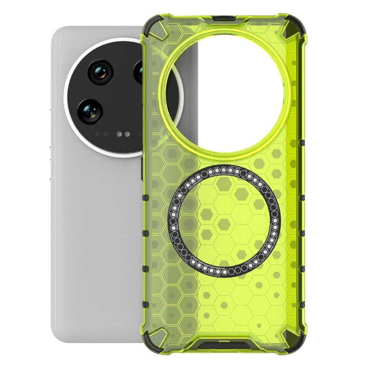 For Xiaomi 14 Ultra Honeycomb Magnetic Ring Shockproof Phone Case