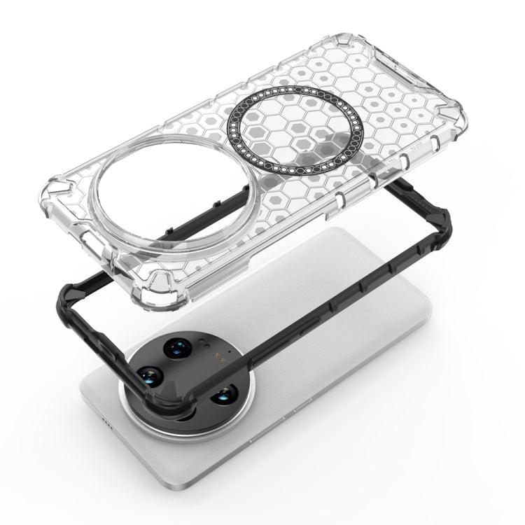 For Xiaomi 14 Ultra Honeycomb Magnetic Ring Shockproof Phone Case