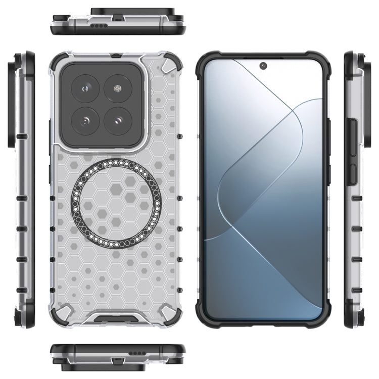 For Xiaomi 14 Pro Honeycomb Magnetic Ring Shockproof Phone Case