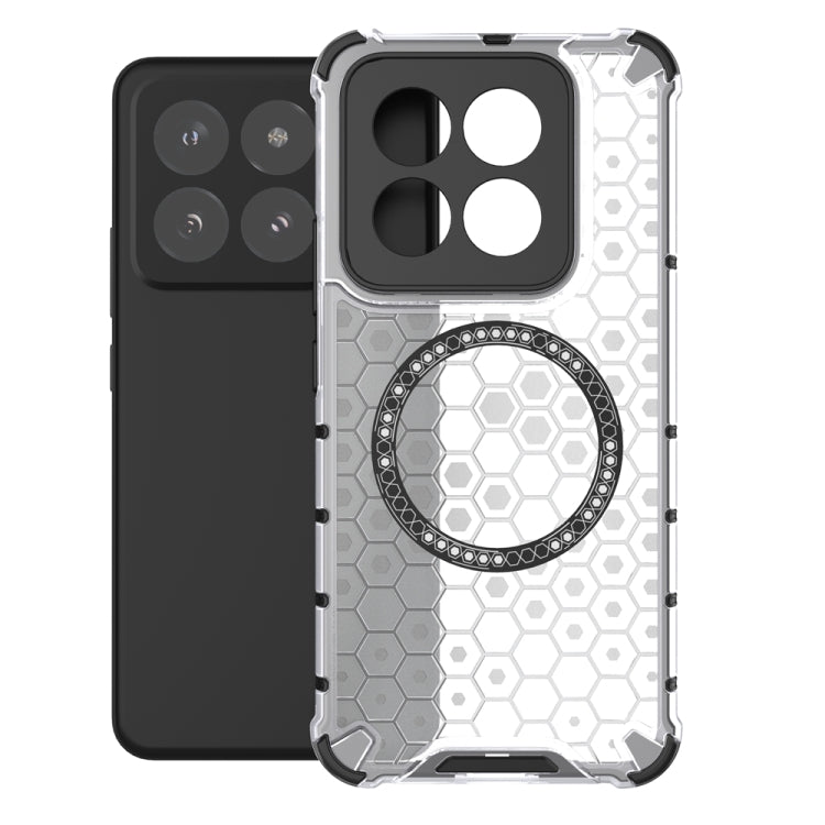 For Xiaomi 14 Pro Honeycomb Magnetic Ring Shockproof Phone Case