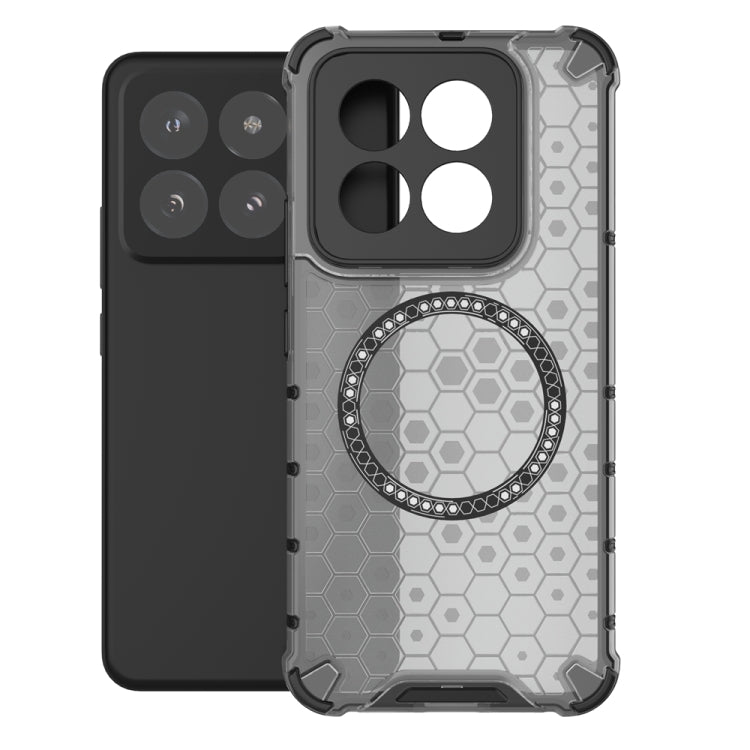 For Xiaomi 14 Pro Honeycomb Magnetic Ring Shockproof Phone Case
