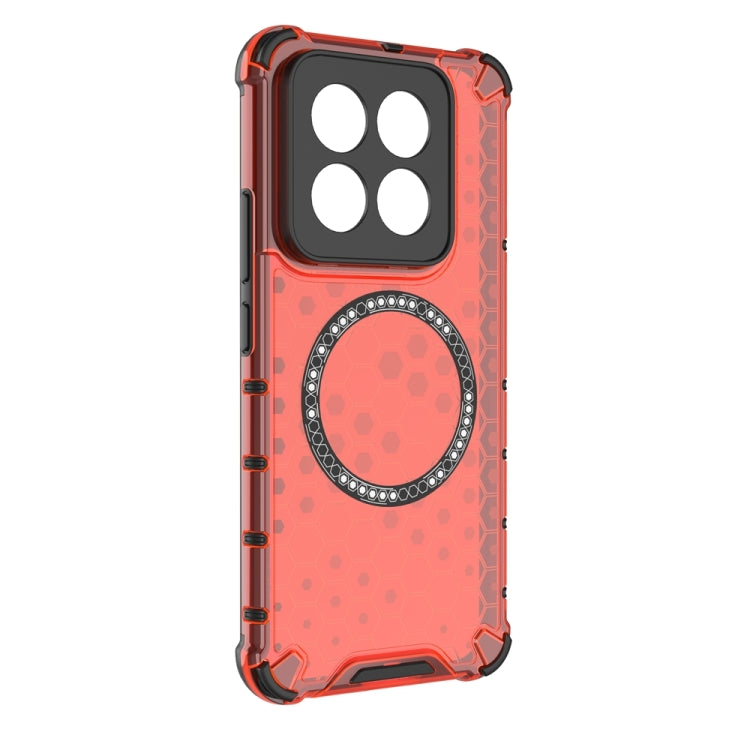 For Xiaomi 14 Pro Honeycomb Magnetic Ring Shockproof Phone Case