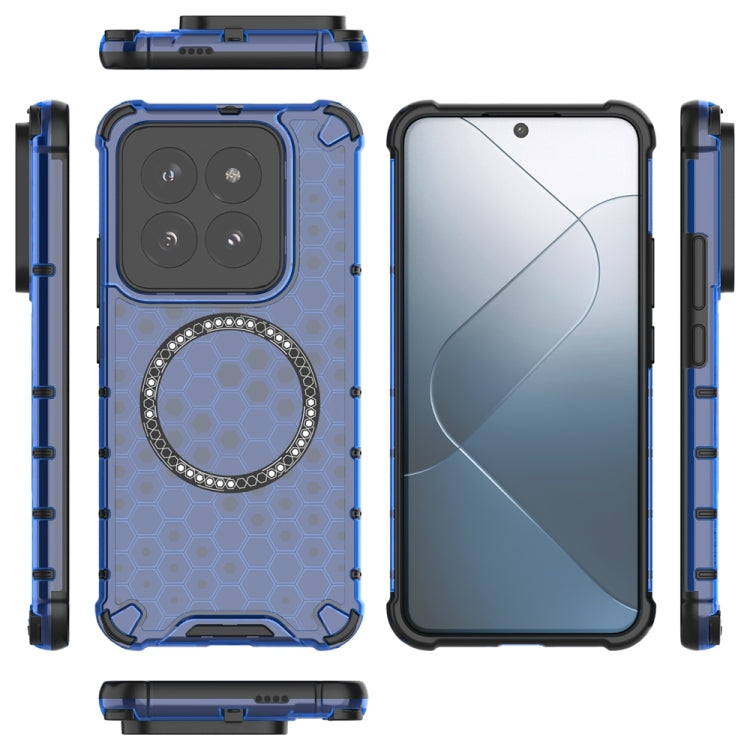 For Xiaomi 14 Pro Honeycomb Magnetic Ring Shockproof Phone Case
