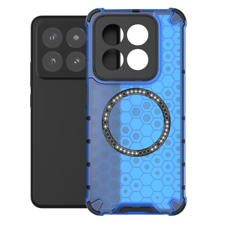 For Xiaomi 14 Pro Honeycomb Magnetic Ring Shockproof Phone Case