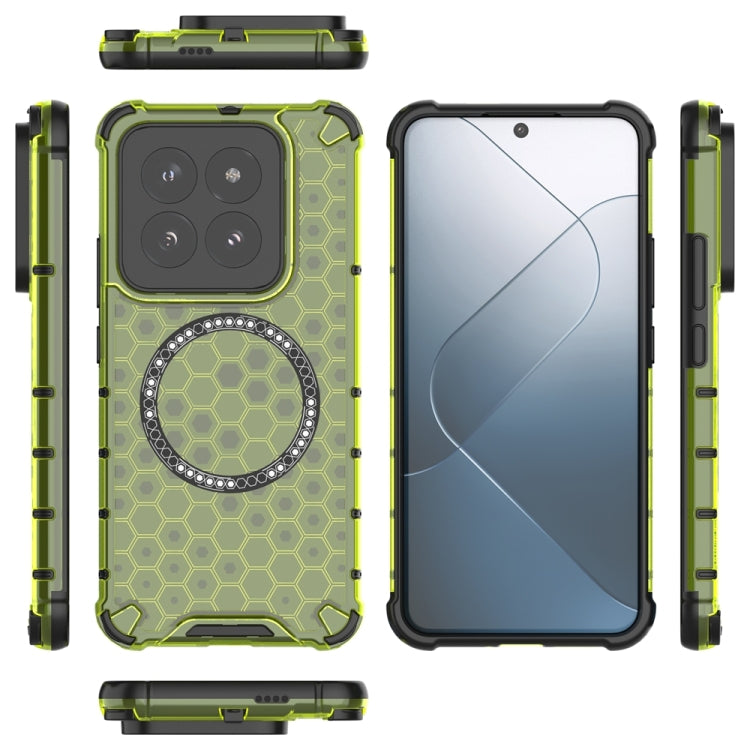 For Xiaomi 14 Pro Honeycomb Magnetic Ring Shockproof Phone Case