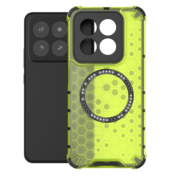 For Xiaomi 14 Pro Honeycomb Magnetic Ring Shockproof Phone Case