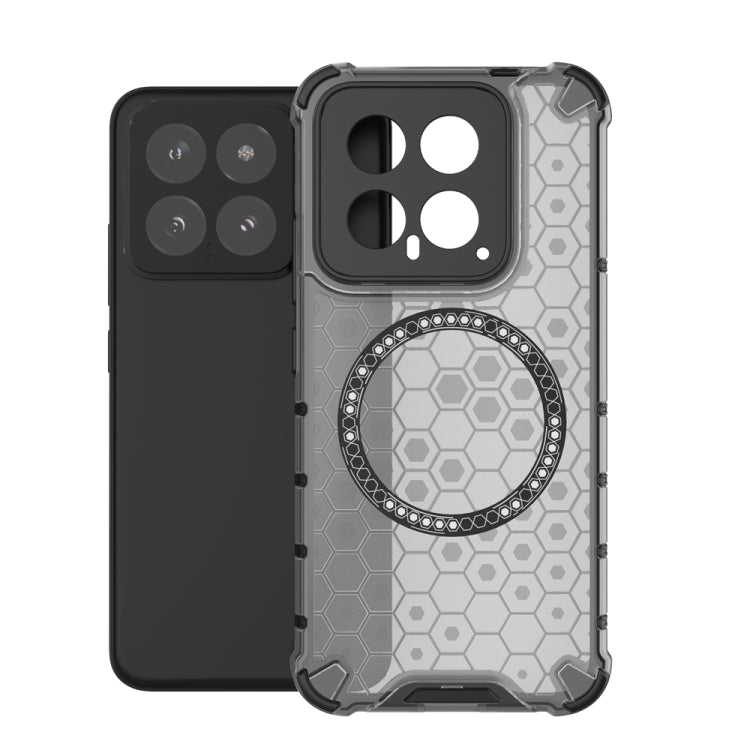 For Xiaomi 14 Honeycomb Magnetic Ring Shockproof Phone Case