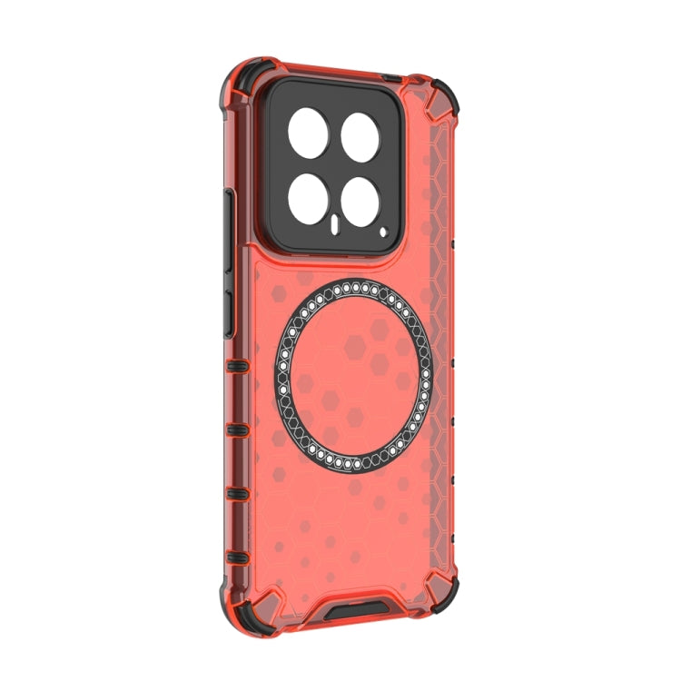 For Xiaomi 14 Honeycomb Magnetic Ring Shockproof Phone Case