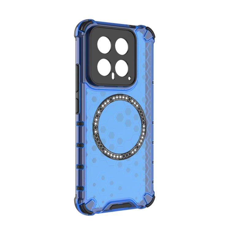 For Xiaomi 14 Honeycomb Magnetic Ring Shockproof Phone Case