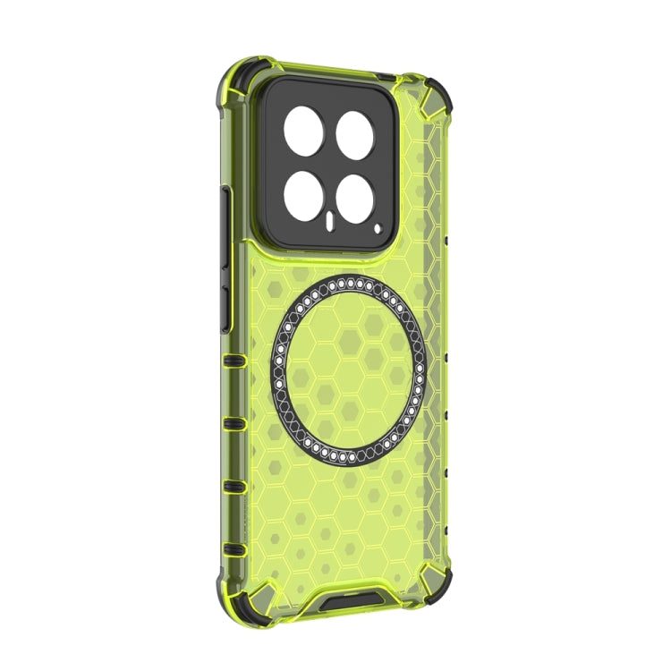 For Xiaomi 14 Honeycomb Magnetic Ring Shockproof Phone Case