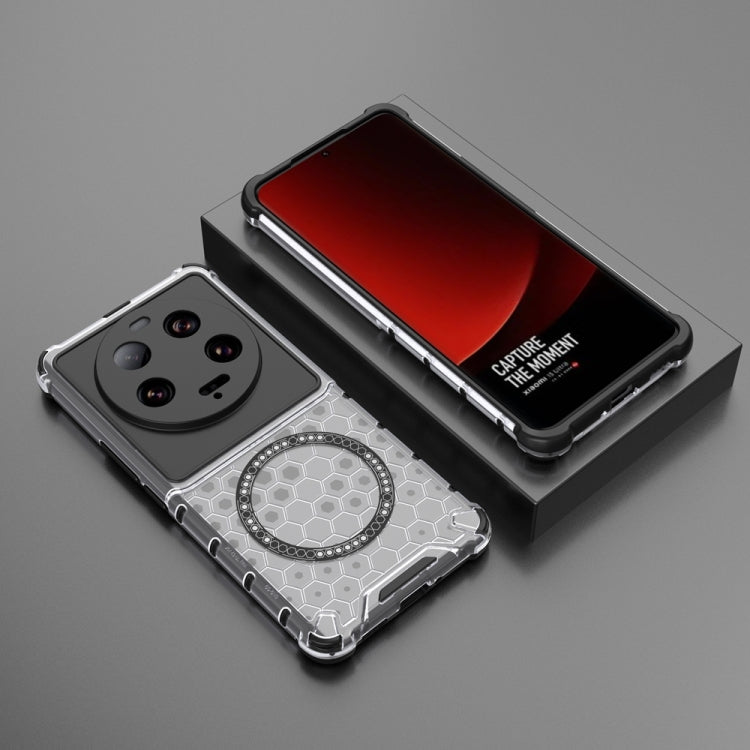 For Xiaomi 13 Ultra Honeycomb Magnetic Ring Shockproof Phone Case