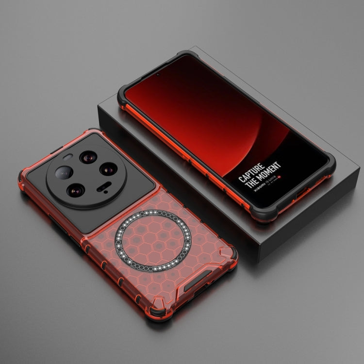 For Xiaomi 13 Ultra Honeycomb Magnetic Ring Shockproof Phone Case