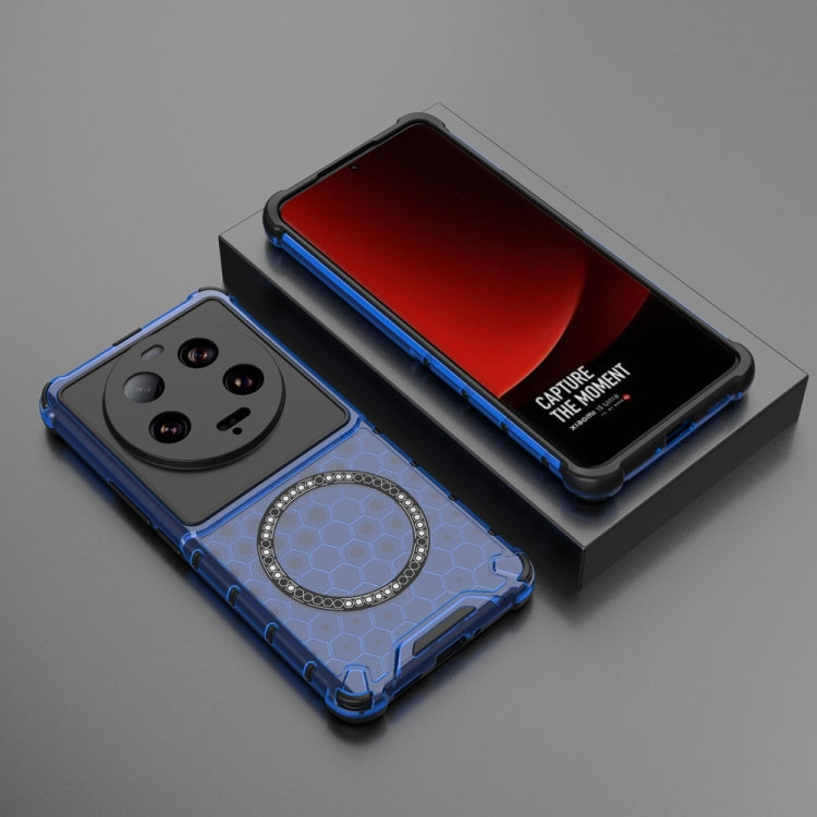 For Xiaomi 13 Ultra Honeycomb Magnetic Ring Shockproof Phone Case