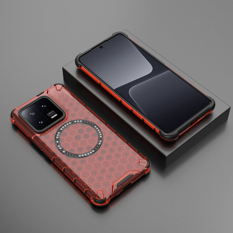 For Xiaomi 13 Pro Honeycomb Magnetic Ring Shockproof Phone Case
