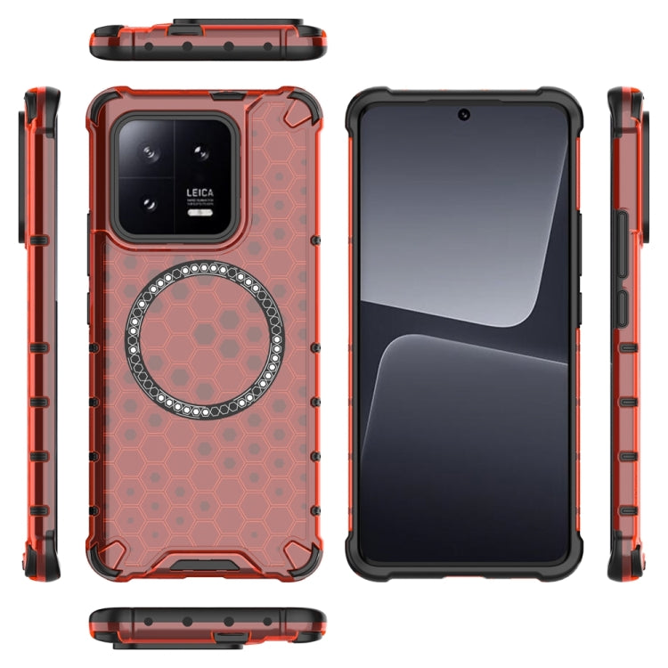 For Xiaomi 13 Pro Honeycomb Magnetic Ring Shockproof Phone Case